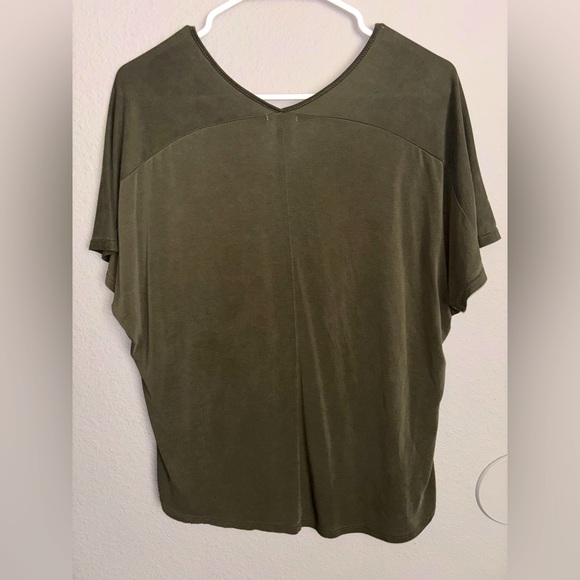 Vintage army green ladies crop top front pocket silky lightweight rue21 rare! - Picture 12 of 12